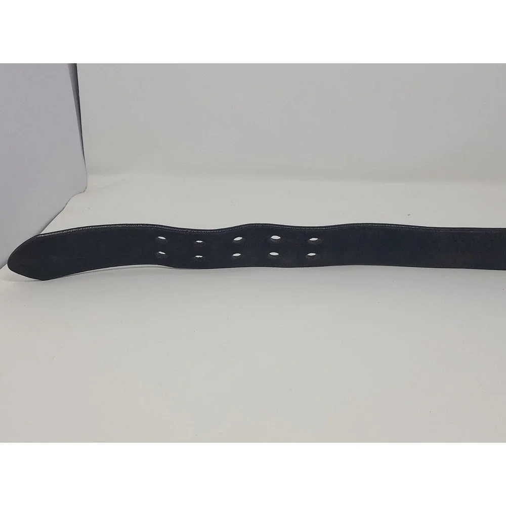 Vintage Honest Brand Leather Belt With Heavy Brass Double Prong Buckle